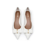 Load image into Gallery viewer, Beige ST Bow Leather Workwear Pumps
