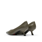 Grey ST Leaf Leather Workwear Pumps