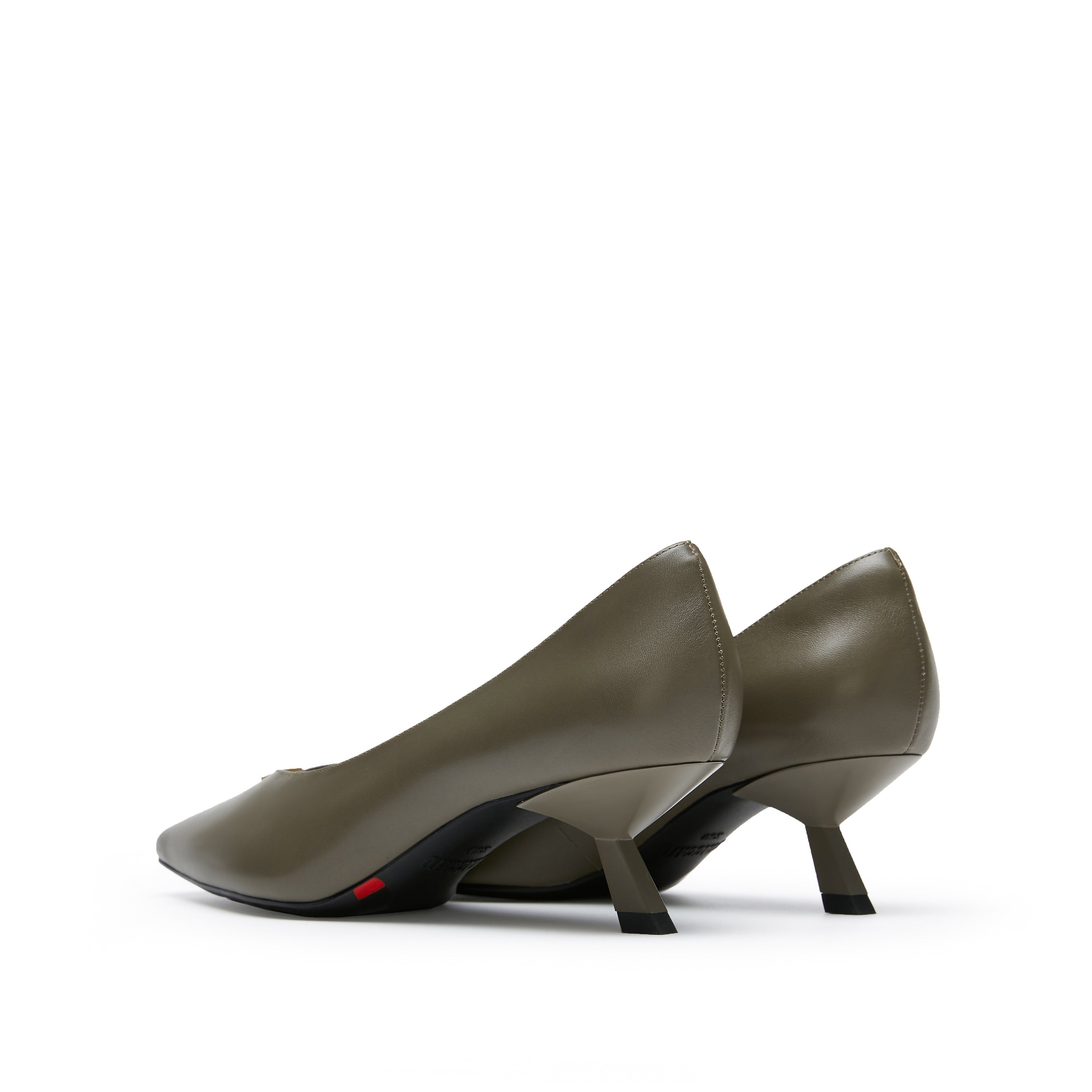 Grey ST Leaf Leather Workwear Pumps