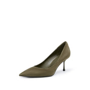 Green Suede Leather Pumps