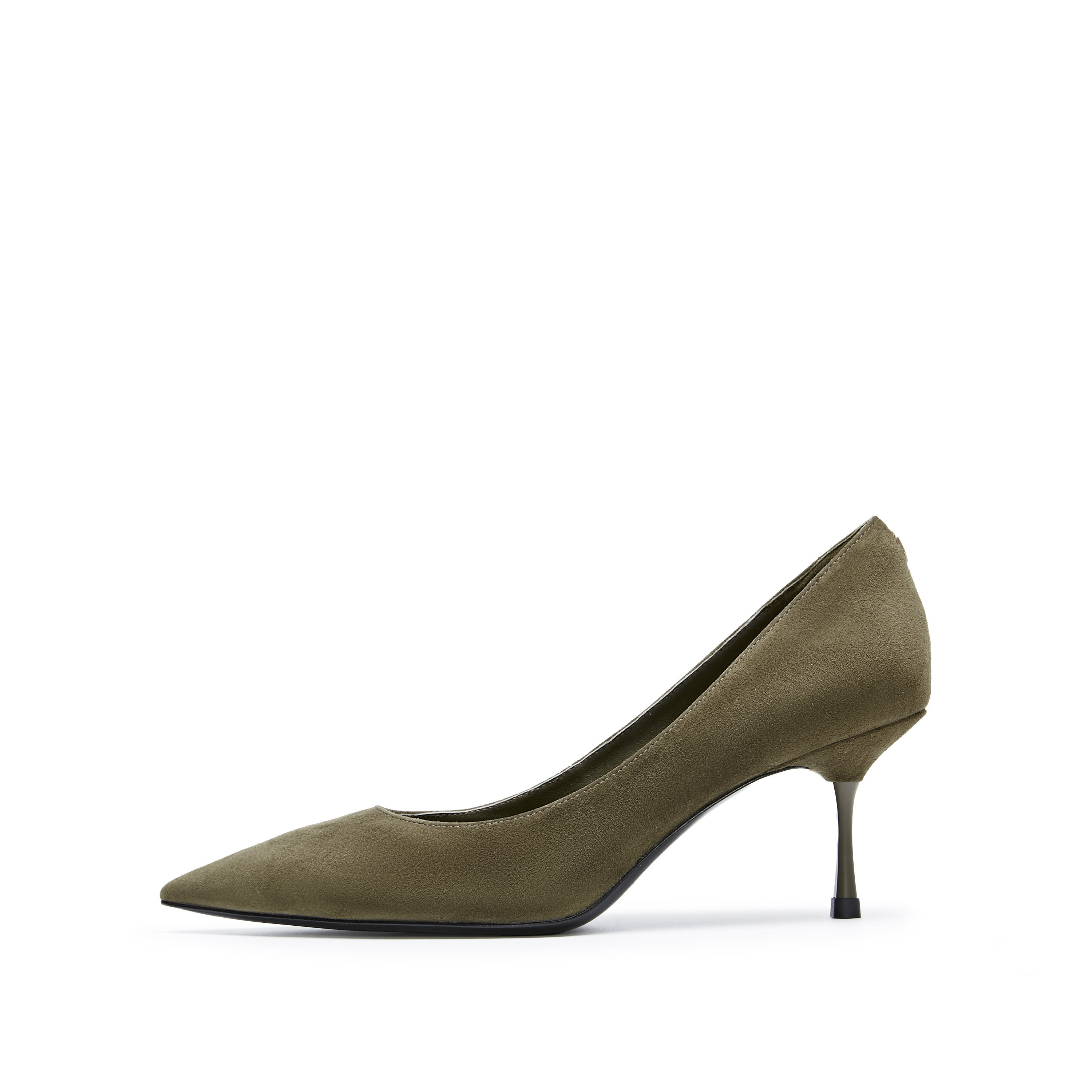 Green Suede Leather Pumps