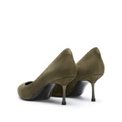 Green Suede Leather Pumps