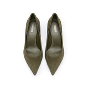 Green Suede Leather Pumps