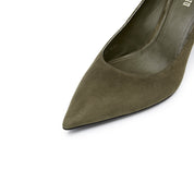 Green Suede Leather Pumps