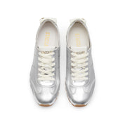 Silver Leather Slim- cut Lace-up Runner