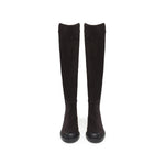 Load image into Gallery viewer, Brown Leather Minimal High Knee Sock Boots
