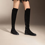 Load image into Gallery viewer, Brown Leather Minimal High Knee Sock Boots
