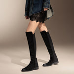 Load image into Gallery viewer, Brown Leather Minimal High Knee Sock Boots
