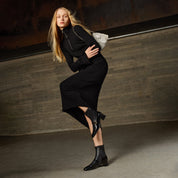 Black Golden Buckle Softy Leather Boots