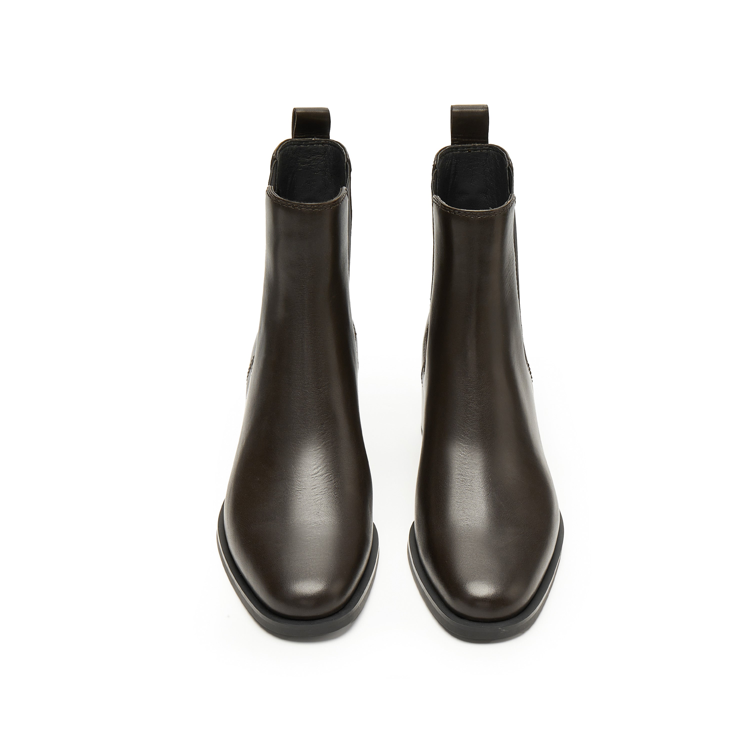 Brown Leather Heeled Ankle Charles Boots