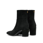 Load image into Gallery viewer, Black Suede Ankle Heeled Sock Boots
