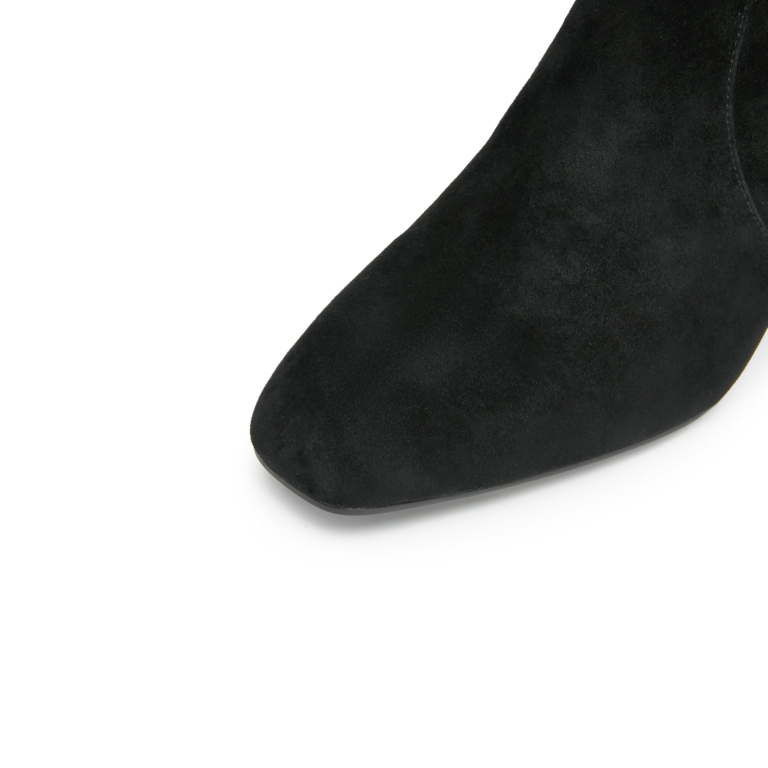 Black Suede Ankle Heeled Sock Boots