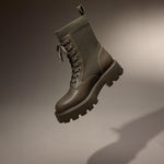 Load image into Gallery viewer, Olive Lace-Up Knitted Chunky Combat Boots
