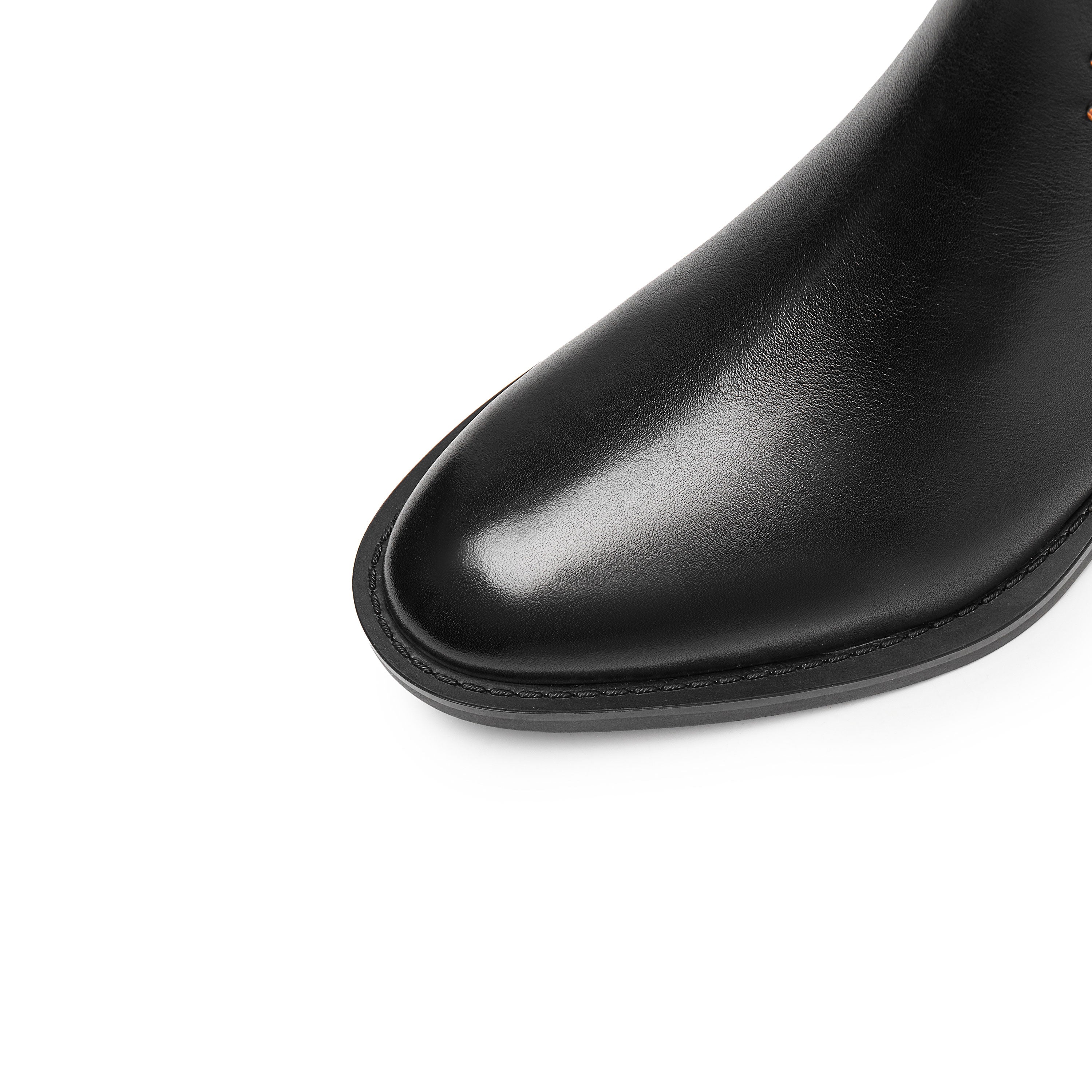 Black Leather Studs Strap High Knee Riding Boots