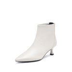 Load image into Gallery viewer, White Pointy Leather Ankle Boots
