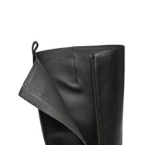 ST X Heliot Emil Black Platform Leather High Knee Boots