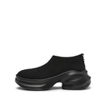 Load image into Gallery viewer, ST X Heliot Emil Black Knitted Slip On Platform Sneakers
