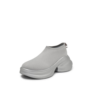 ST X Heliot Emil Grey Knitted Slip On Platform Sneakers