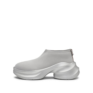 ST X Heliot Emil Grey Knitted Slip On Platform Sneakers