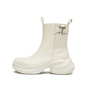 ST X Heliot Emil Beige Platform Leather Charles Boots