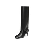 Load image into Gallery viewer, ST X Heliot Emil Removable Leather High Knee Heeled Boots
