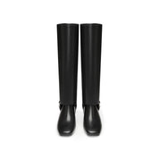 ST X Heliot Emil Removable Leather High Knee Heeled Boots