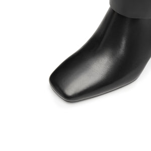 ST X Heliot Emil Removable Leather High Knee Heeled Boots