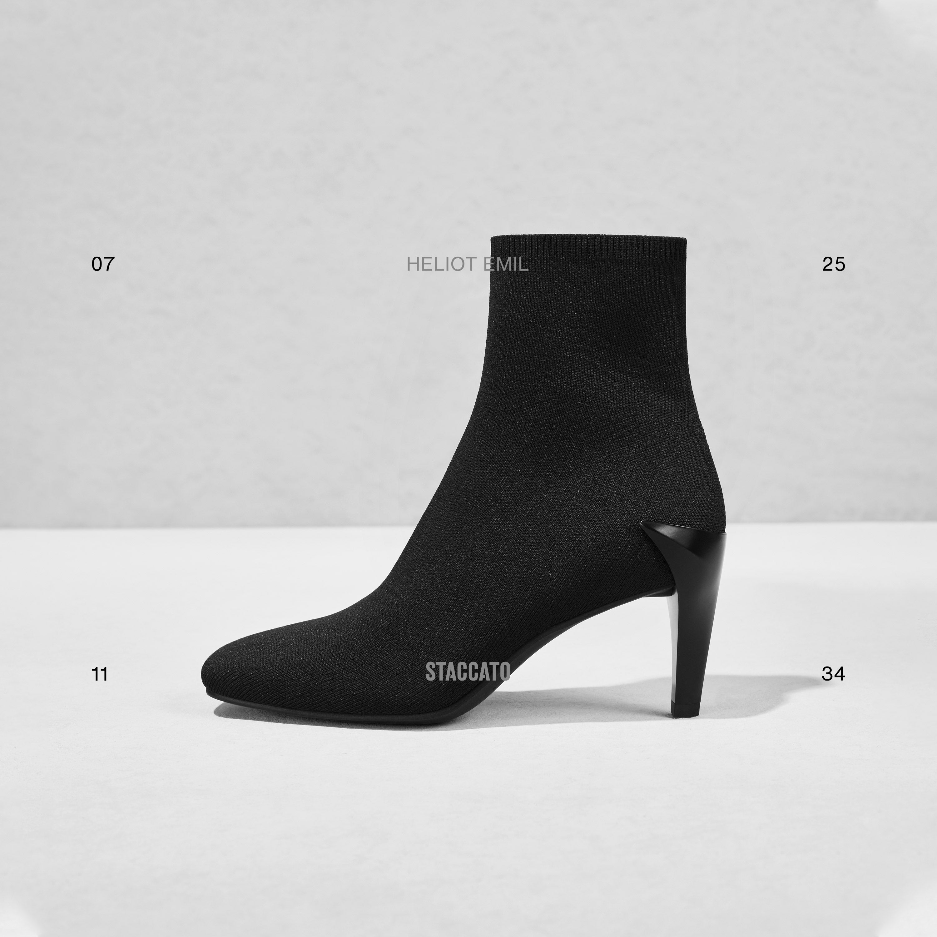 ST X Heliot Emil Removable Knitted High Knee Heeled Boots