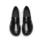 Black Leather Penny Loafers