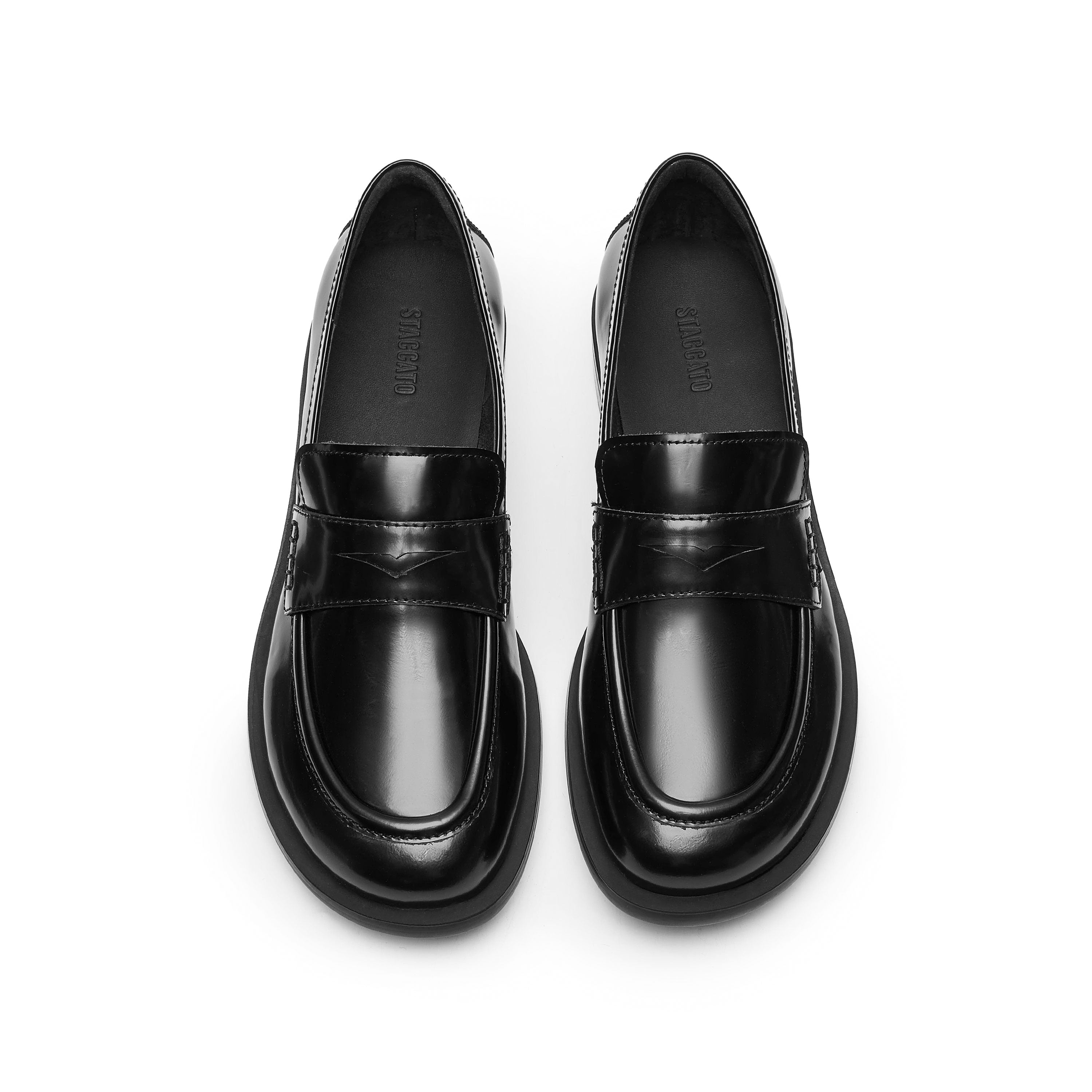 Black Leather Penny Loafers