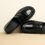 Load image into Gallery viewer, Black Leather Penny Loafers
