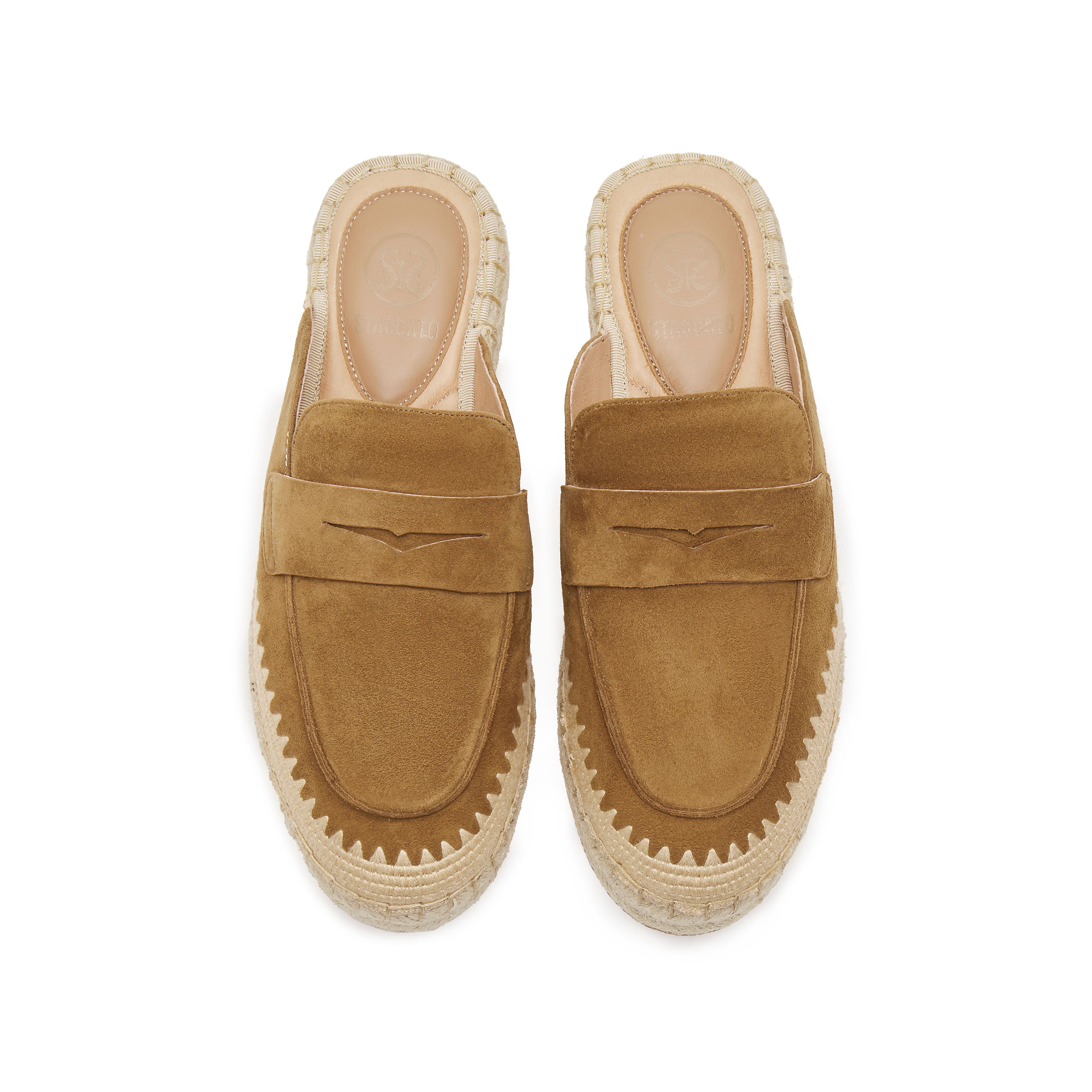 Brown Suede Slip On Espadrilles