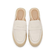 Beige Suede Slip On Espadrilles