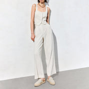 Beige Suede Slip On Espadrilles