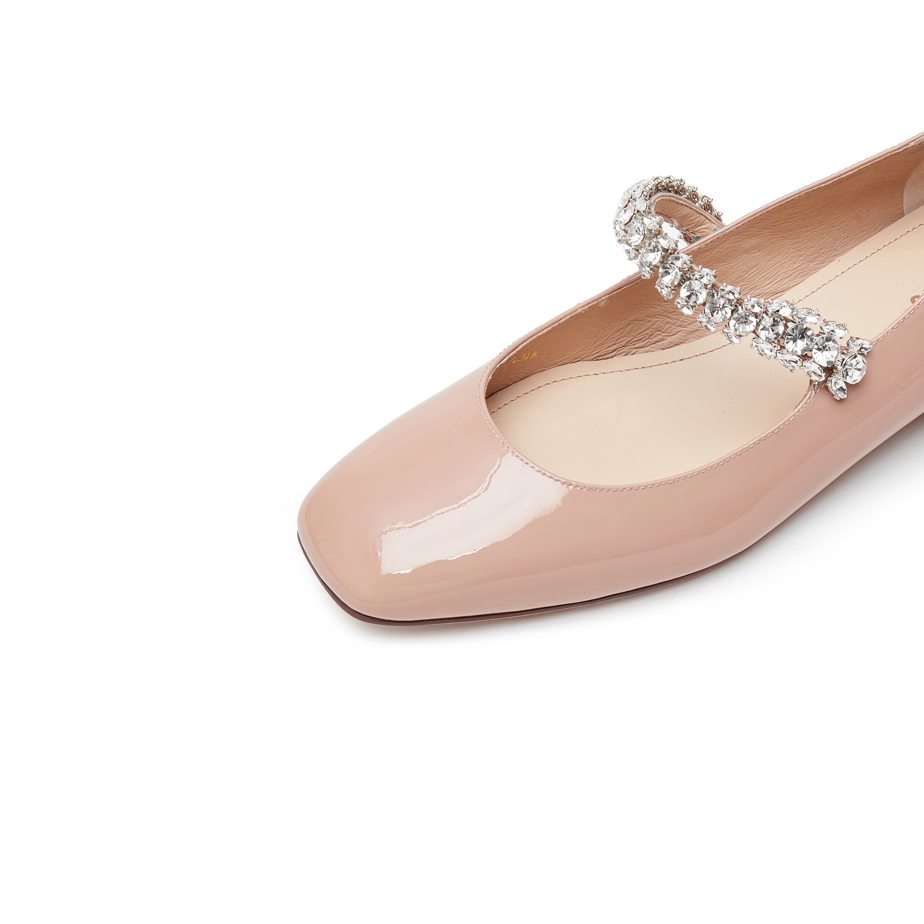 Pastel Patent Crystal Strap Mary Jane Flats