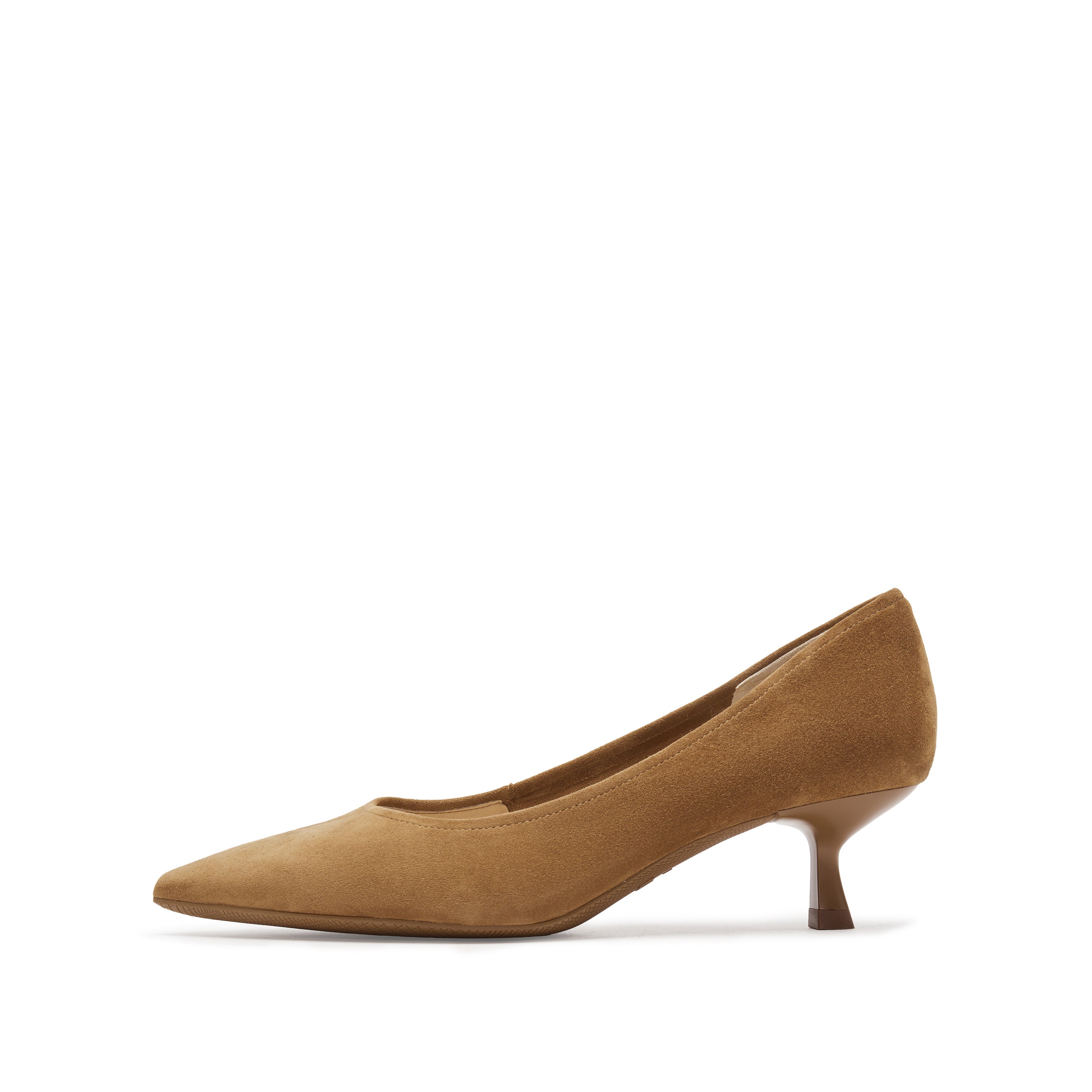 Brown Pointy Suede Pumps