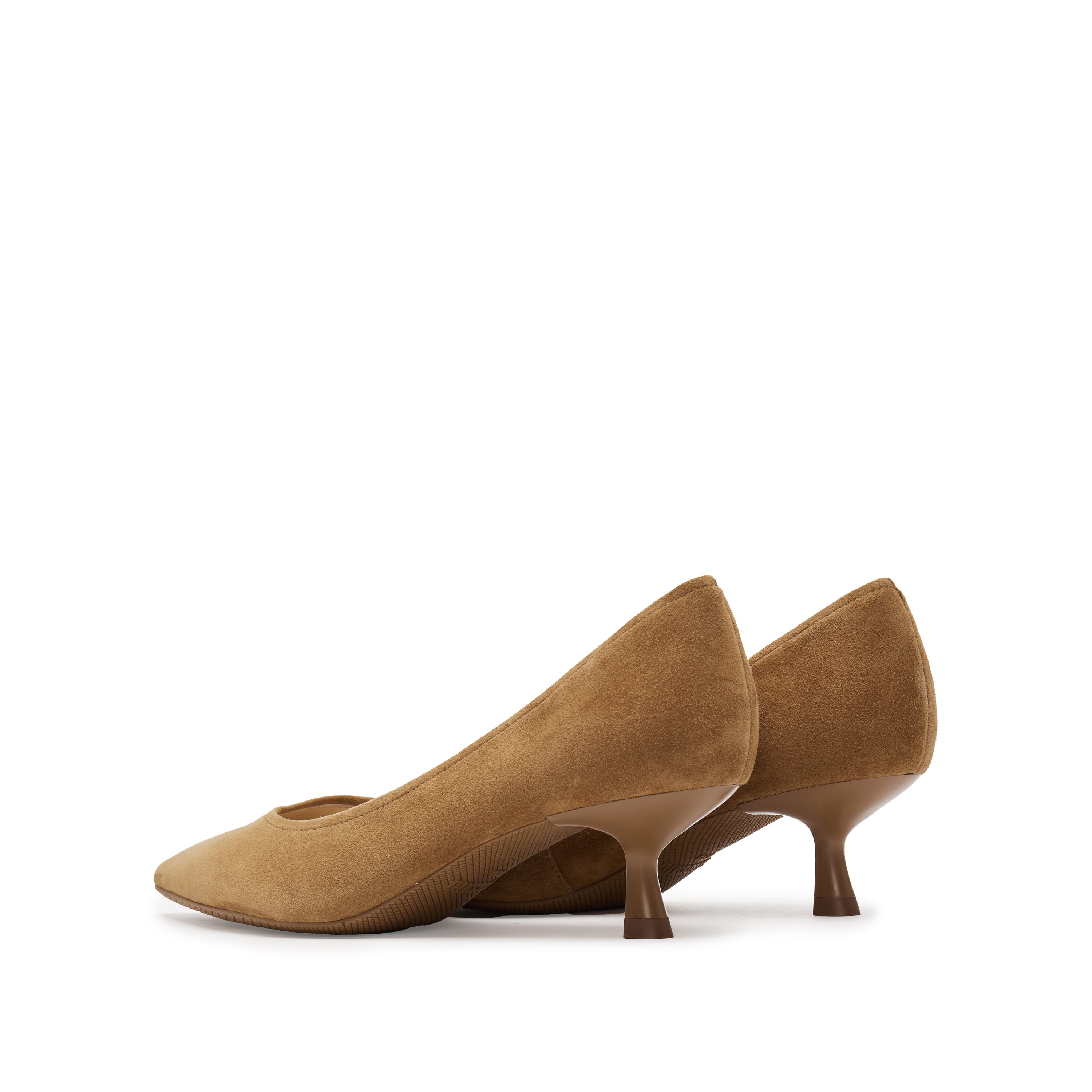 Brown Pointy Suede Pumps