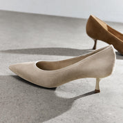 Brown Pointy Suede Pumps