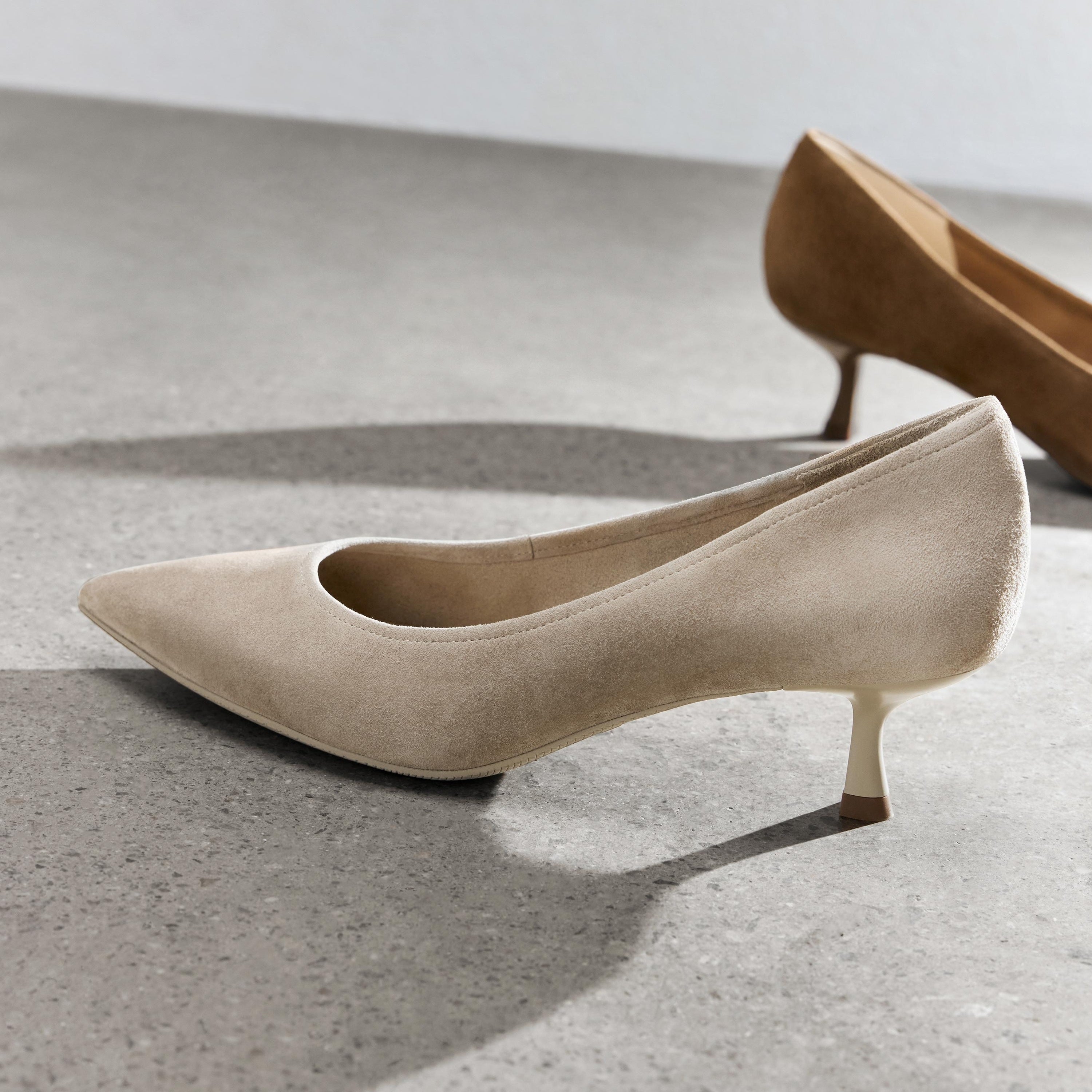Brown Pointy Suede Pumps