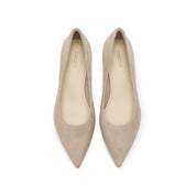 Grey Pointy Suede Pumps