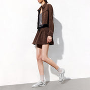 Silvery Meshed Patch Lace Up Runner