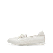 White Leather Ballerina Trainers