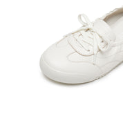 White Leather Ballerina Trainers