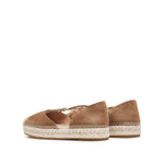 Load image into Gallery viewer, Brown Suede Cross Strappy Espadrille Flat
