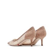 Pastel Crystal-embellished Mesh Pumps