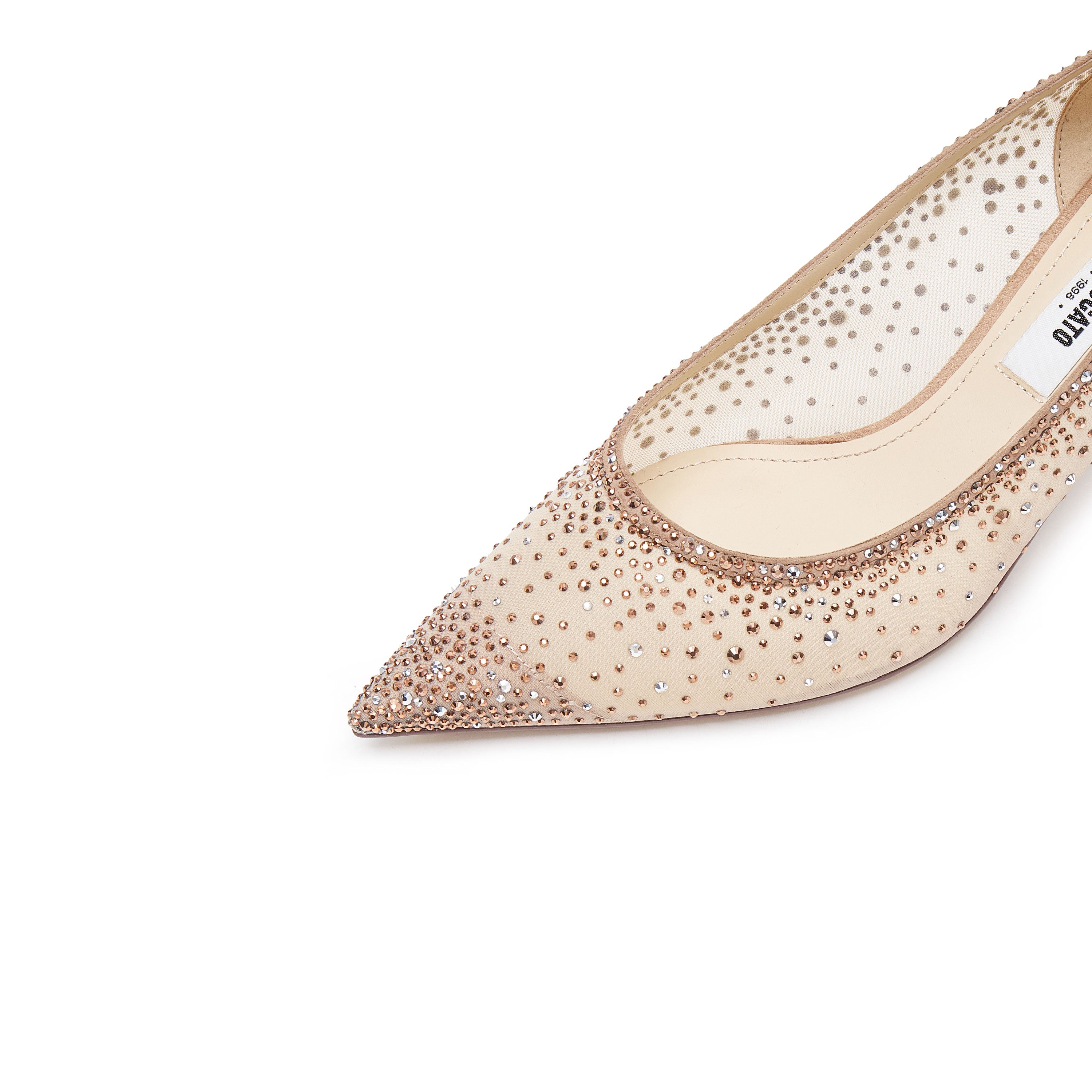 Pastel Crystal-embellished Mesh Pumps