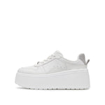 Load image into Gallery viewer, White Glitter Platform Leather Sneakers
