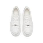 Load image into Gallery viewer, White Glitter Platform Leather Sneakers
