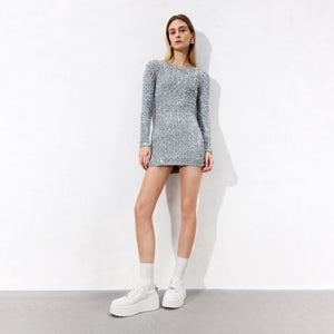 White Glitter Platform Leather Sneakers