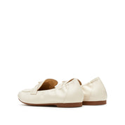 Beige Golden Bamboo Leather Loafers